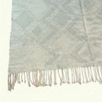 Pale blue and ivory Zanafi kilim rug Azegzan with subtle diamonds, subtle diamonds pattern detail