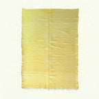 Pale Yellow Zanafi kilim rug Tirra with tonal chevron, full rug view