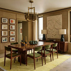 Pale Yellow Zanafi kilim rug Tirra with tonal chevron, lifestyle room view