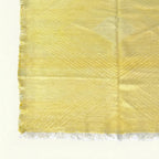 Pale Yellow Zanafi kilim rug Tirra with tonal chevron, fringe detail