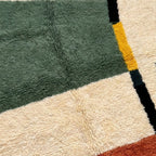 Green Beni Ourain Rug – Abstract Color Block Design – Anir