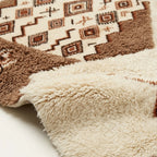 Ivory & Rust Mrirt rug Tafraq, diamond border raised pile detail