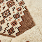 Ivory & Rust Mrirt rug Tafraq, diamond border edge detail