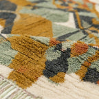 Mustard & Sage Mrirt rug Azirem, abstract collage raised pile detail