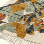 Mustard & Sage Mrirt rug Azirem, abstract collage craftsmanship detail