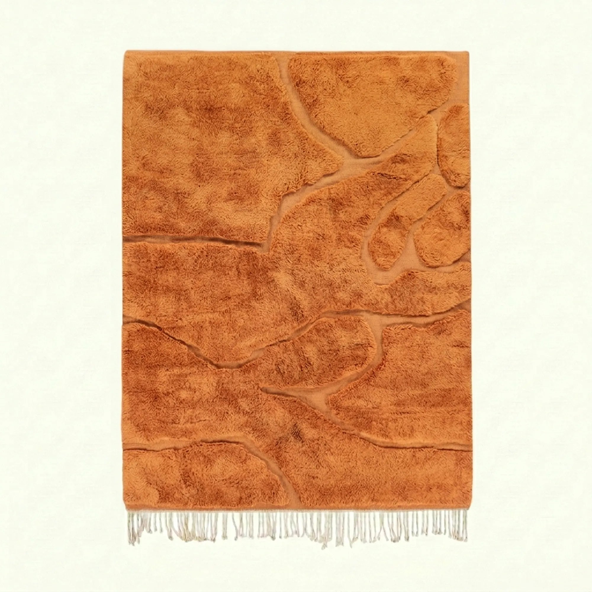 Terracotta Mrirt rug Tifzun with tonal organic contours, full rug view