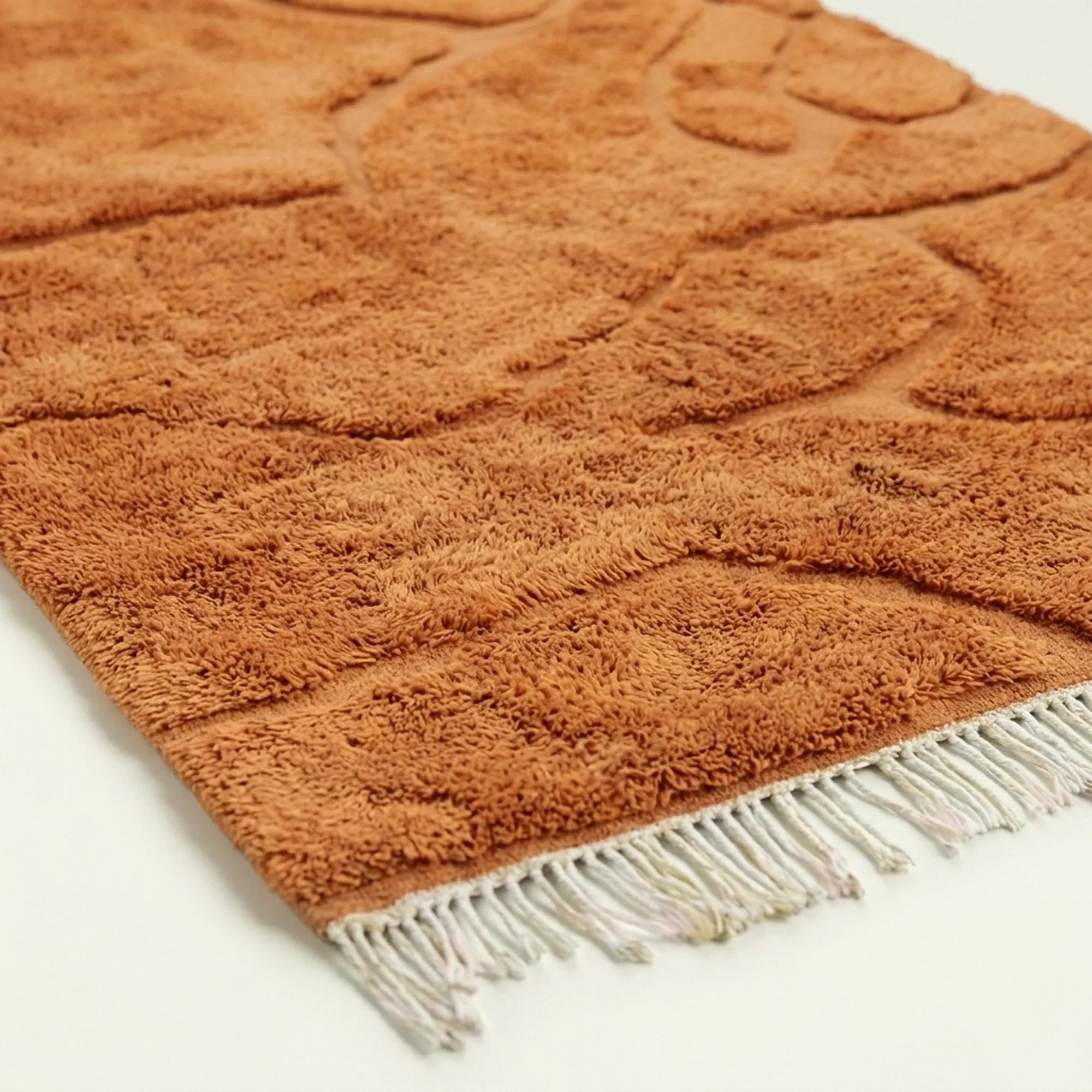 Terracotta Mrirt rug Tifzun, tonal organic contours edge detail