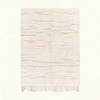 Ivory Mrirt rug Amsiren with subtle linear texture, full rug view