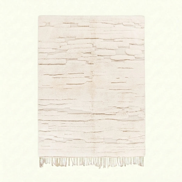 Tapis Mrirt Ivoire – Texture linéaire subtile – Amsiren