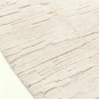 Ivory Mrirt rug Amsiren, subtle linear texture raised pile detail