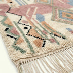 Rose Azilal rug Aylin with teal diamond geometry, additional detail