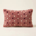 Rose & Plum Moroccan wool lumbar pillow, Rose Speckle design, 14 x 24 in