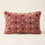 Rose & Plum Moroccan wool lumbar pillow, Rose Speckle design, 14 x 24 in