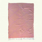 Rose Pink Zanafi kilim rug Tifoultoute with lavender diamonds, full rug view