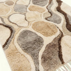 Ivory & Taupe Mrirt rug Taznirt, pebble mosaic raised pile detail