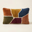 Rust, Mustard & Navy Moroccan wool lumbar pillow, Color Blocks design, 14 x 24 in