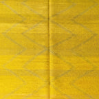 Saffron Yellow Zanafi kilim rug Agdz with gray chevrons, pattern detail