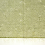 Sage green and ivory Zanafi kilim rug Akalun with minimal linear grid, minimal linear grid pattern detail