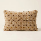 Sand & Mustard Moroccan wool lumbar pillow, Mustard Freckle design, 14 x 24 in