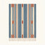Blue Zanafi Kilim rug Siroua with ivory and rust broken lines, full rug view