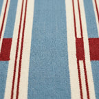 Blue Zanafi Kilim rug Siroua, natural wool flat-weave pattern detail