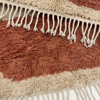 Tafra terracotta Beni Ourain rug fringe detail