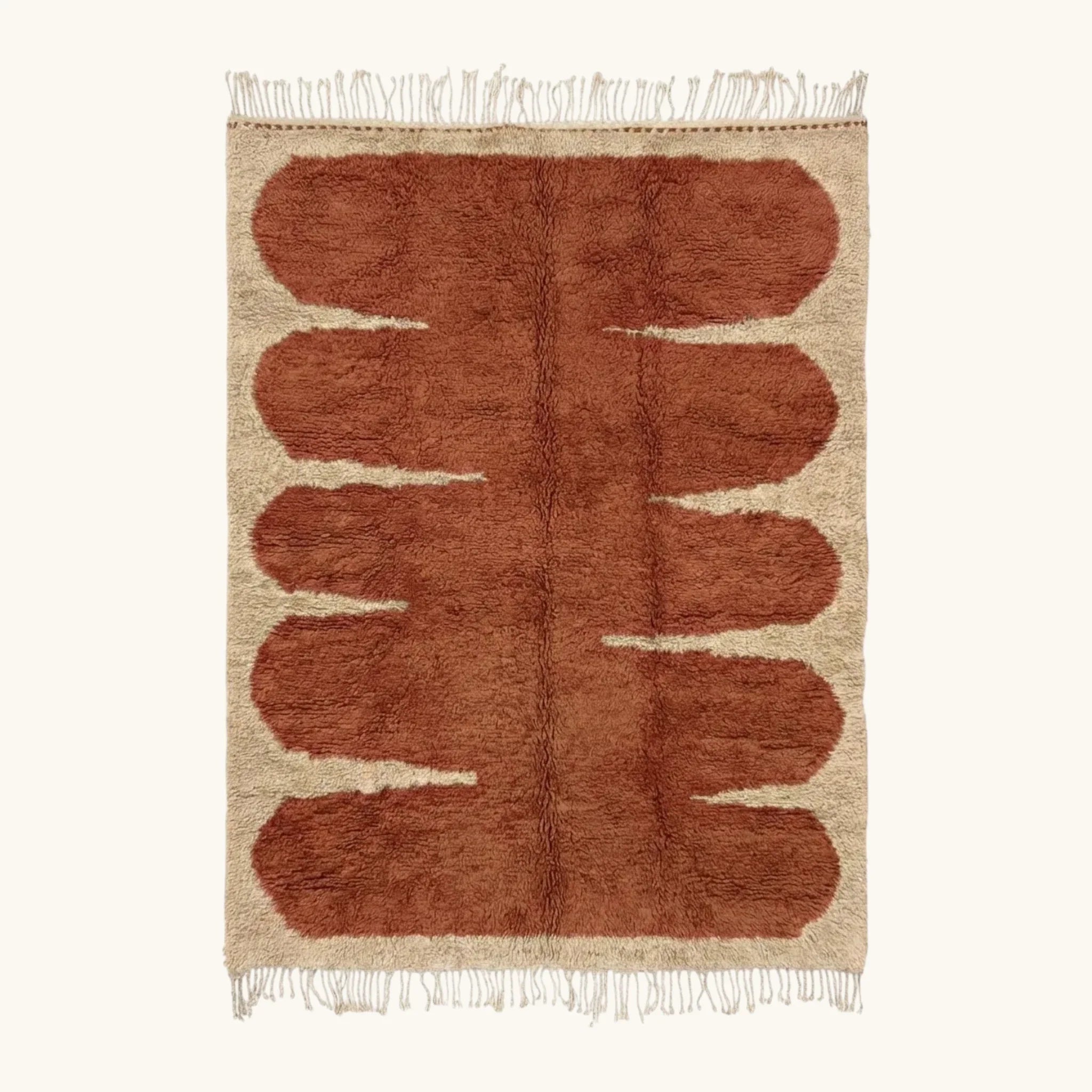 Tafra terracotta Beni Ourain rug full view