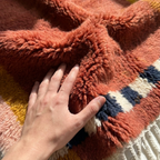 Tafukt terracotta Beni Ourain rug border detail