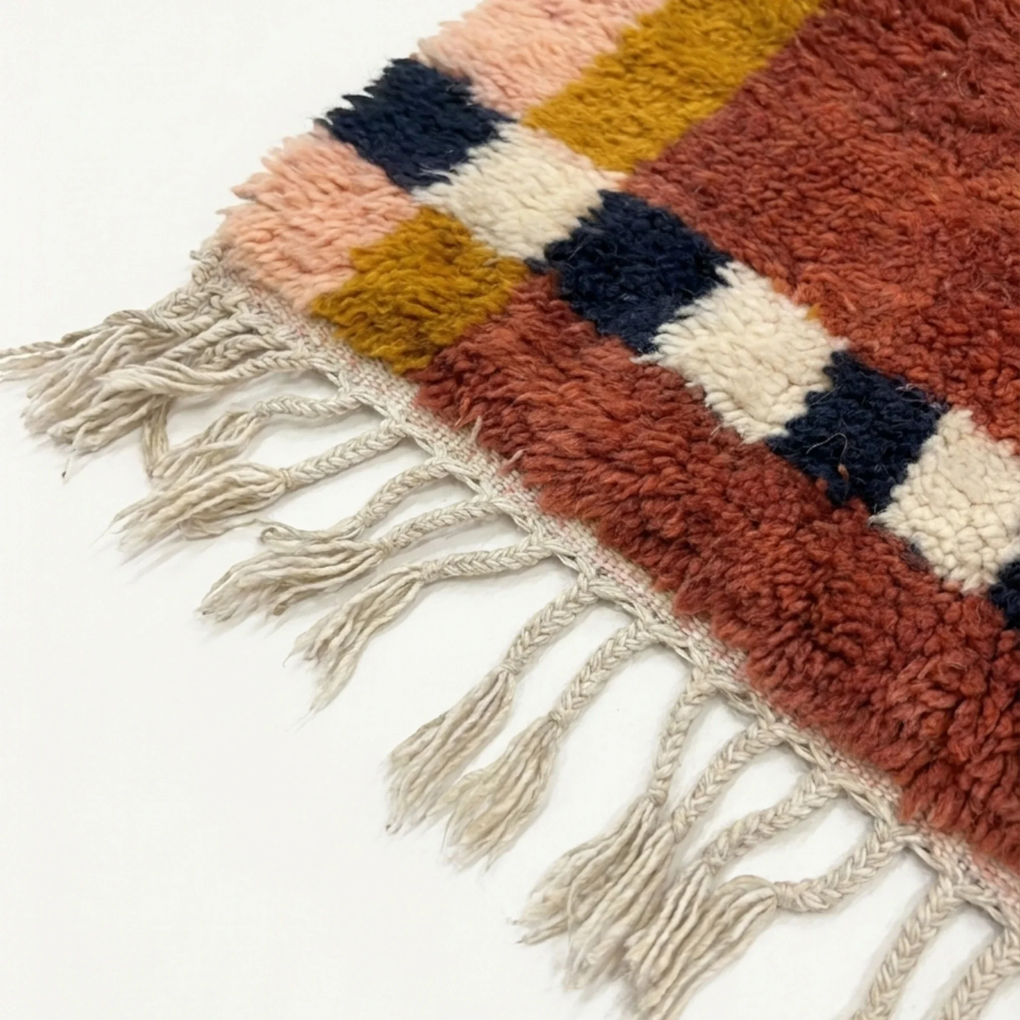 Tafukt terracotta Beni Ourain rug pattern detail