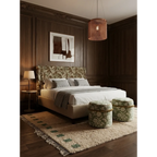 Tala ivory and green Beni Ourain rug styled in a calm contemporary interior.