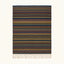 Navy Zanafi Kilim rug Taliouine with fine multicolor stripes, full rug view