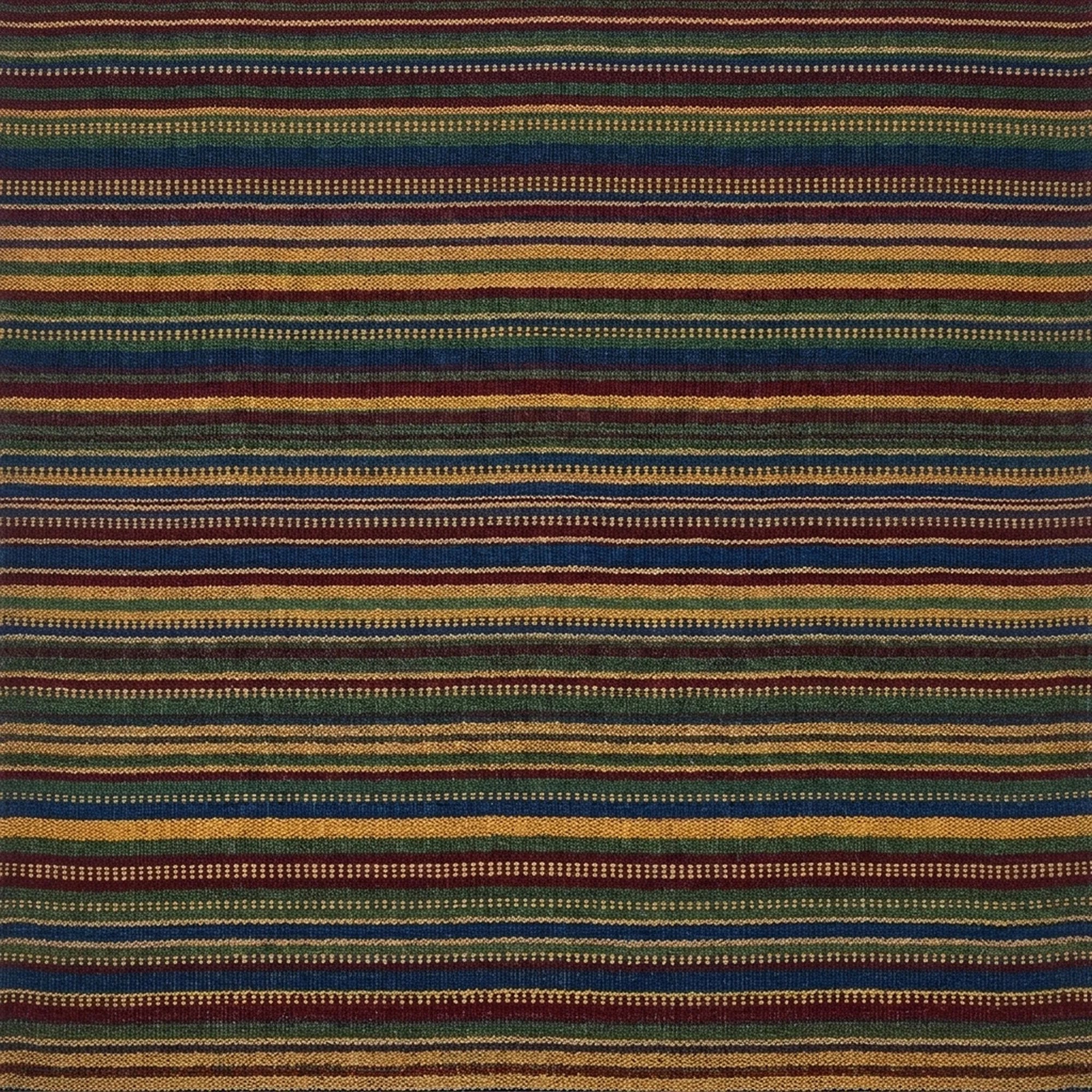 Navy Zanafi Kilim rug Taliouine, fine stripe pattern detail