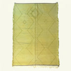 Lime Zanafi Kilim rug Tamanar with tonal diamond pattern, full rug view