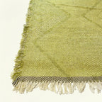 Lime Zanafi Kilim rug Tamanar with tonal diamond pattern, weave and border detail