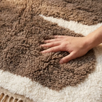 Tamda taupe Beni Ourain rug natural wool texture