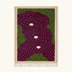 Burgundy Zanafi rug Tamellalt with dotted organic field, full rug view