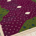 Burgundy Zanafi rug Tamellalt organic field and flat weave detail