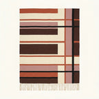 Terracotta Zanafi rug Tamnougalt with linear block pattern, full rug view