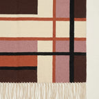Terracotta Zanafi rug Tamnougalt border and fringe detail