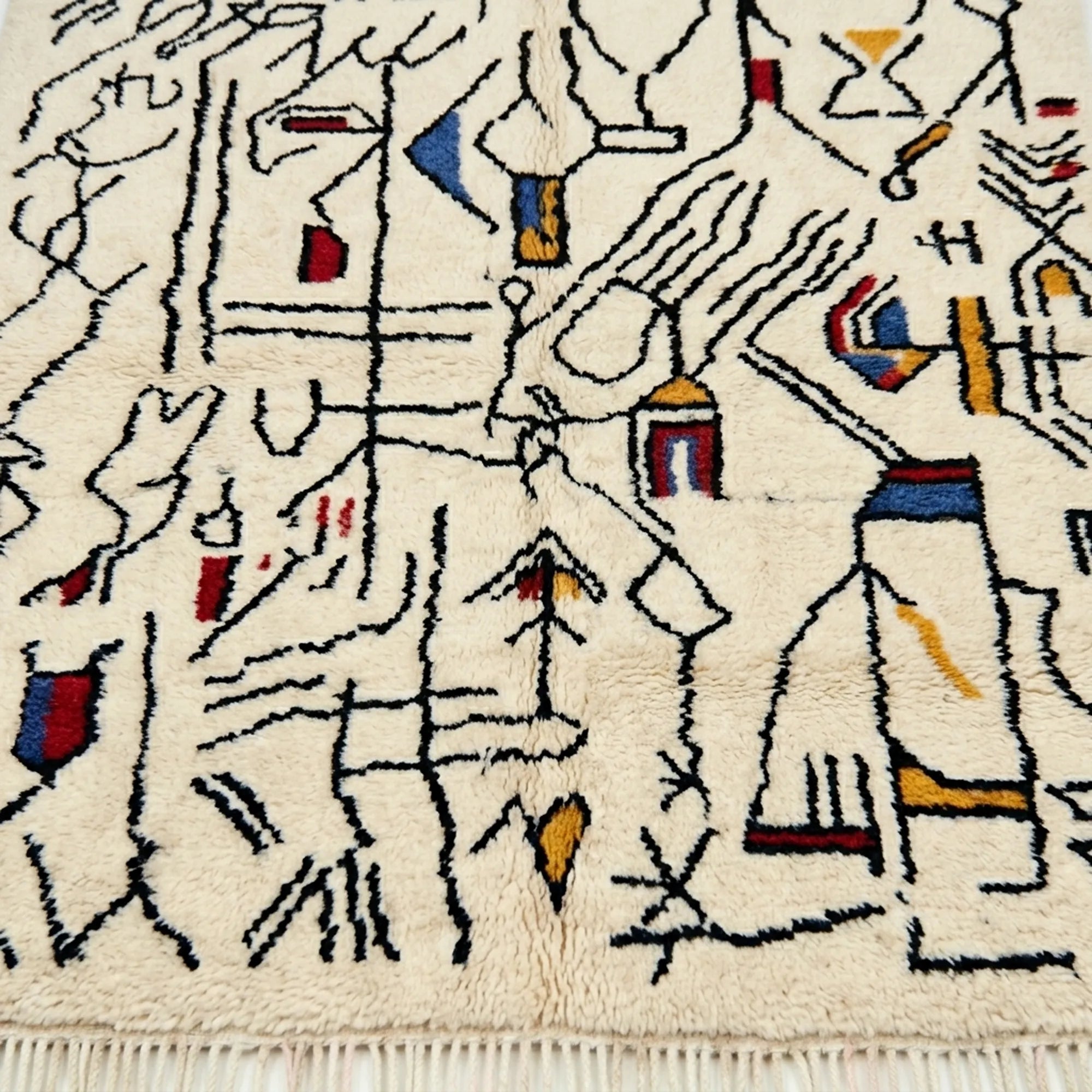 Tan Azilal Rug – Multicolor Abstract Pattern – Tafsut