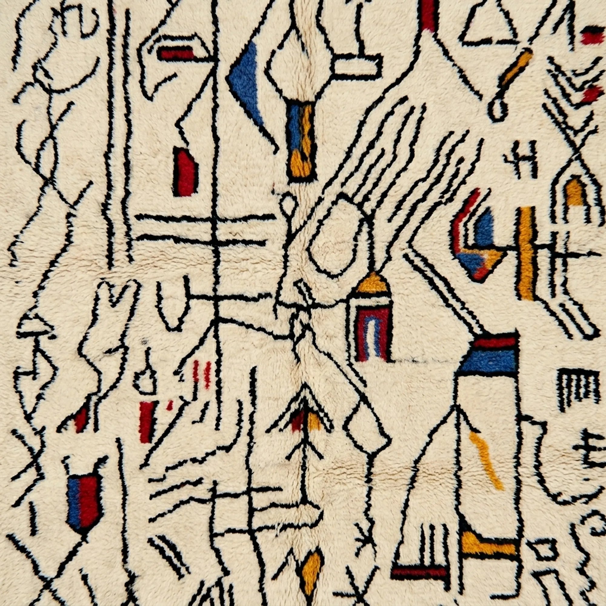 Tan Azilal Rug – Multicolor Abstract Pattern – Tafsut