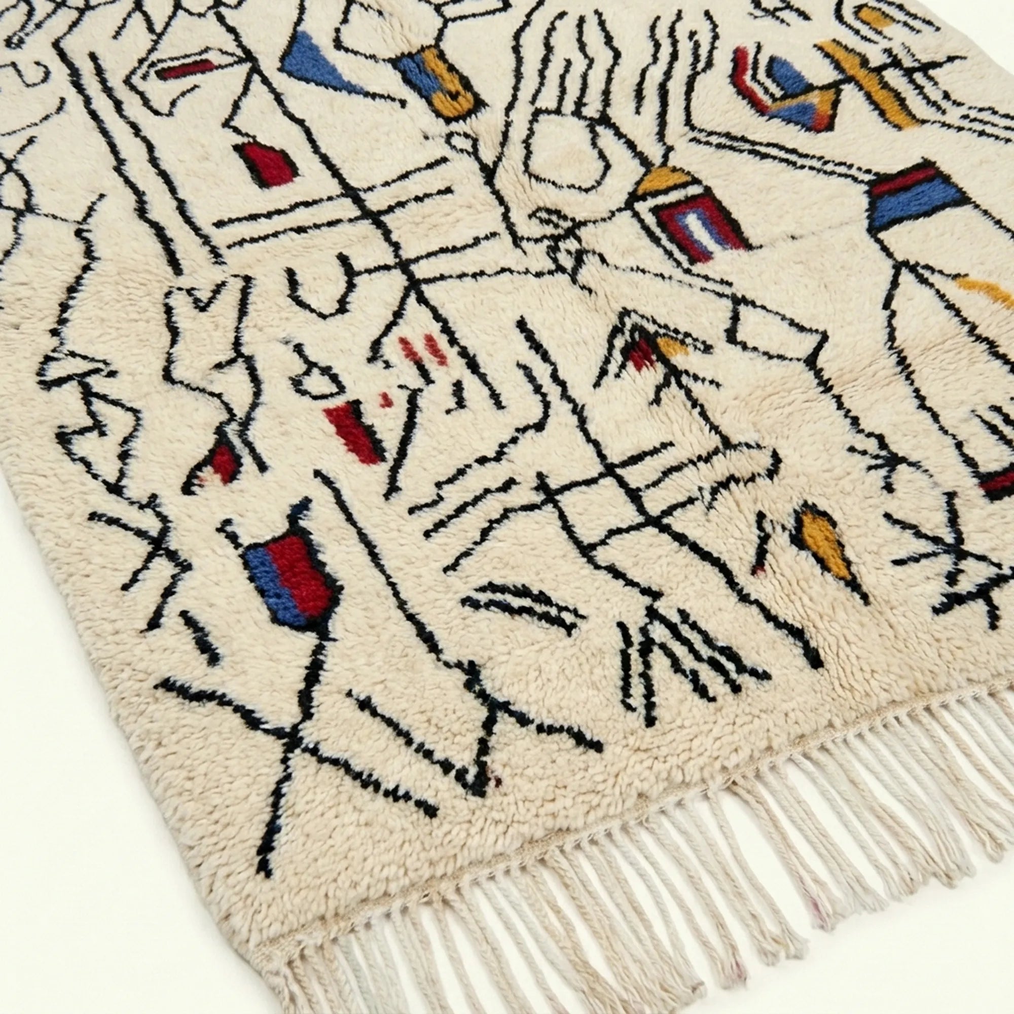 Tan Azilal Rug – Multicolor Abstract Pattern – Tafsut