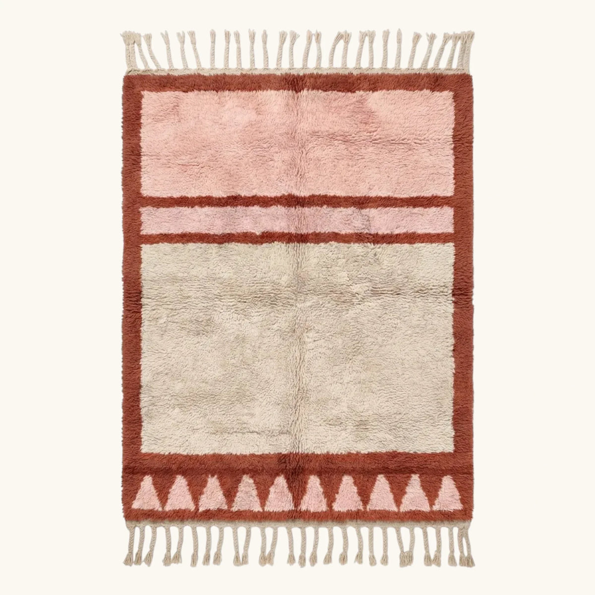 Tanirt blush Beni Ourain rug, full view