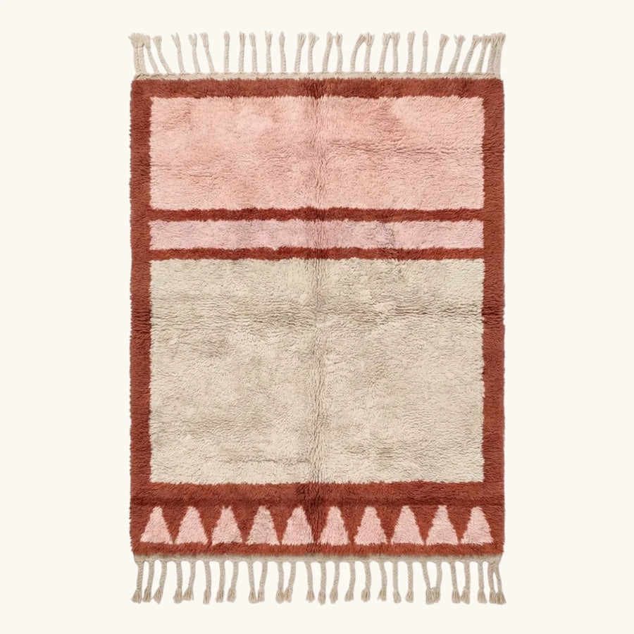 Tanirt blush Beni Ourain rug, full view