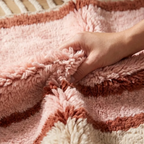 Tanirt blush Beni Ourain rug plush wool texture detail