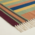 Terracotta Zanafi Kilim rug Taourirt, handwoven border detail