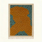 Ochre Zanafi rug Tassout with dotted organic field, full rug view