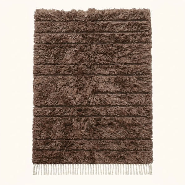 Taupe Mrirt Rug – Textured Pile – Azrou