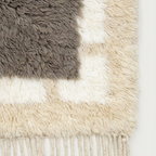 Taupe and ivory Beni Ourain rug detail