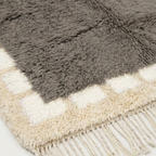 Taupe and ivory Beni Ourain rug detail